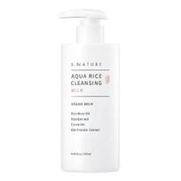 S.NATURE Aqua Ryžių Valomasis Pienelis Švelnus Veganinis Drėkinantis Skaistinantis Valiklis 280ml