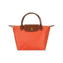 Longchamp Le Pliage Original Minimalistinis Darbo Dienos Logotipo Reljefinis Nailono Drobės Ir Odos Koldūno Formos Rankinė Maža Moteriška Rankinė Oranžinė 1621089P85 Orange