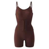 Plus-Size One-Piece Button-Down Shaper: Tummy-Tucking, Butt-Lifting, Waist-Cinching, Boxer-Style Pants for Women with Built-In Bra Support S juoda