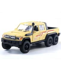 1/32 mastelio Toyota LC-6X6 automobilio modelis, lydinio ABS medžiaga, lydinio automobilio žaislas, aukšta simuliacija, patvarus, tvirtas, ryškios spalvos, dovanoms 1/32-Size:15*5*5cm geltona