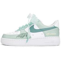 Nike Air Force 1 Slip Resistant, Abrasion Resistant, Lightweight Low top Skateboard Shoes Women's White Green DD8959-100(Team18-AF1) 35.5