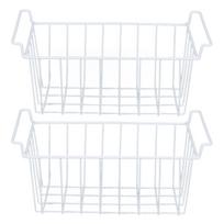 2 vnt. Šaldytuvo ir šaldiklio krepšiai Dideli buitiniai vieliniai laikymo krepšiai Organizatoriai su rankenomis fo 39x20x20cm / 15.4x7.9x7.9in