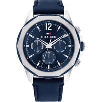 Tommy Hilfiger Vyriškas daugiafunkcis laikrodis Mėlynas ciferblatas Odinis dirželis 1792063 mėlyna