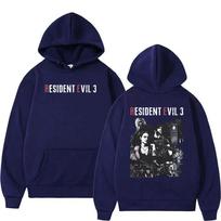 2026 Leon Kennedy Resident Evil 3 Spausdintas Hoodie Vyrams Moterims Laisvas Vilnos Puloveris Palaidinė Vintažinė Mada Per dydį Su Gobtuvu Gatvės Stilius 4XL juoda