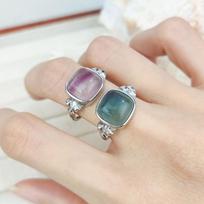 Adjustable Natural Crystal Tiger Eye Ring in Coffee Color