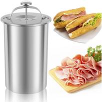Šunkos gaminimo priemonė Nerūdijančio plieno mėsos presas Viryklė Deli mėsos presavimo forma su termometru kiaulienai, paukštienai gaminti Virtuvės reikmenys Fixed Handle gray