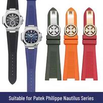 Waterproof Strap with Butterfly Buckle for Patek Philippe Nautilus Series 5711/5712/5980 Strap + Silver Buckle juoda
