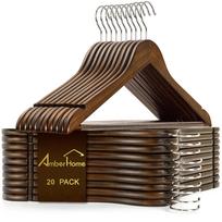 Amber Home mediniai pakabai su besisukančiu strypu kelnėms, skirti ir apsaugantys nuo glamžymosi, bei strypas formai išlaikyti, kabliukas, neslystanti rankena, taupantys vietą drabužiams, kostiumams,