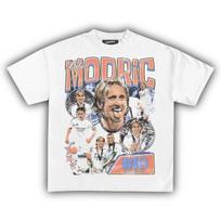 Luka Modrić Real Madrid #10 Vintažiniai netikri didelio dydžio marškinėliai, Futbolo legendos grafiniai marškinėliai, Unisex laisvalaikio viršutinė dalis 4XL