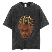 2026 Dennis Rodman Basketball Graphic T Shirt Men's Vintage Washed Short Sleeve T-shirts Men Men Hip Hop T-Shirt Streetwear L