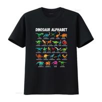 Dinozaurų tipai Abėcėlė A Z ABC Dino identifikavimas T marškinėliai vintage Skalbtas viršus kasdieniam dėvėjimui Unisex grafinis Universalus S