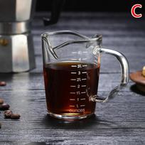 70/150 ml pločio pieno puodelis stiklinis su skale karščiui atsparus stiklas matavimo puodelis jigeris espreso kavai dvigubo snapelio uncijos puodelis