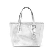 Michael Kors MK Jet Set Logotipo Rankinė Su Užtrauktuku Viršuje Moteriškos Rankinės Sidabrinė 35H3STVT0M-040 Basic Set (Bag+Dust Bag) white