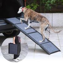 iimono117 Gyvūnų rampos dideliems be laiptelių Ilgis Veltinis 75 kg Svoris Automobiliui Šuniui Veterinarui Senjorams Kompaktiškas Ilgis Šunims, [Visas 158cm], Neslystančios juoda