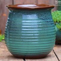 Handmade Large Ceramic Pot for Succulents & Orchids - Breathable, Coarse Pottery Bonsai Planter Large - Ceramic