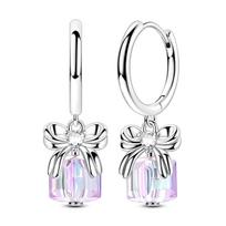 Woman Earring 925 Silver Original Eardrop Hoop Earring Sunflower Bee Bow Fashion Jewelry