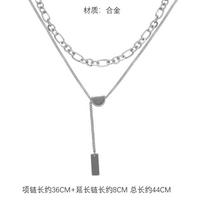 Double-layer thick chain stacked gem necklace women's autumn light luxury niche ins style hip-hop trendy spicy snake bone chain sweater chain