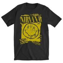 rock band Nirvana Print Men's 100%Cotton shirt Y2k hiphop style Graphic Tshirt Unisex O-neck Short Sleeve Streetwear Women shirt 4XL