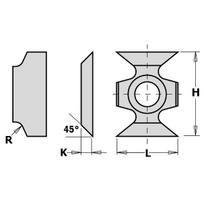 Obliaus peilis CMT 790.161.00; 16x22x5 mm; R1,5; HW-HC; 1 vnt.