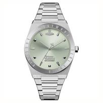 Vivienne Westwood Karalienės Motinos Laikrodis Kvarcinis Mechanizmas Nerūdijančio Plieno Apyrankė 34mm Žalias Ciferblatas Galima su Dovanų Dėžute 50m Atsparus Vandeniui DWVV244PGRSL Regular Watch Box