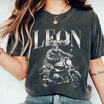 Resident Evil 9 Requiem Leon S. Kennedy Graphic Cotton Unisex Acid Wash Shirt 2026 Summer New Men Y2k Short Sleeve Tshirt 4XL