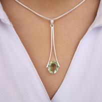 Green Amethyst Gemstone 925 Sterling Silver Handmade Jewelry Designer Pendant 1.79  For Gift PP-69-20