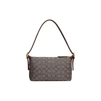 Coach Demi 23 Klasikinis monogramos raštas Užsegimas užtrauktuku Žakardinis audinys ir perdirbtos odos peties rankinė Moteriškos rankinės Ruda CE736-B4S0M Basic Set (Bag+Dust Bag) gray