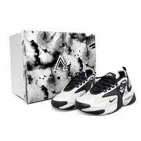 Nike Zoom 2K Slip Resistant Abrasion Resistant Low top Chunky Sneakers Women's Black White AO0354-100(Team47-zS-BOX) 36.5