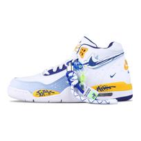 Nike Flight Legacy Aukštakulniai Vintažiniai Krepšinio Batai Unisex Balti Mėlyni Geltoni BQ4212-102(Komanda28-) 40