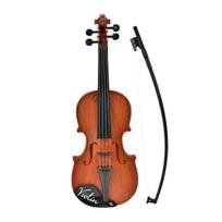 Vaikų žaislas smuiku Realiai atrodantis imituojamas smuikas Klasikinės muzikos mokymasis Pradedantiesiems Ankstyvasis vaikų ugdymas Nešiojami muzikos instrumentai Žaislas tamsiai ruda spalva