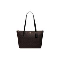 Coach Zip Top Tote 30 Monogramos PVC Rankinė Pirkinių krepšys Pečių krepšys Didelė moteriška tote tamsiai ruda 4455-IMAA8 Basic Set (Bag+Dust Bag)