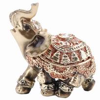 Lucky Feng Shui Golden Elephant Statue Sculpture Wealth Figurine Gift Home Decoration(M) S