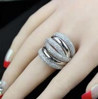 Big Cross 10K Gold Pave Diamond Ring Jewelry Luxury Engagement Wedding Band Rings for Women Bridal Fine Party Accessory 5 auksas