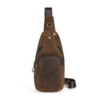 Guchao Ke Genuine Leather Crossbody Bag for Men, Retro Crazy Horse New Style, Single Shoulder Layer Cowhide Men's Front Shoulder Bag