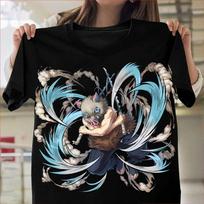 Demon Slayer Nezuko Summer T Shirt for Men Women Anime Cute Pink Kimono Sakura Casual Streetwear Cotton Fashion Shirt XS