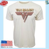 Van Halen Logotipo Marškinėliai Vintage Roko Grupės Grafiniai Marškinėliai Klasikinis Pakartotinis Spaudinys Balti Unisex Marškinėliai L