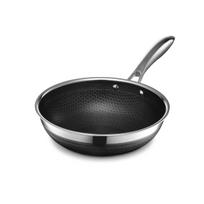 „HexClad Hybrid Wok“ Saugu Tiesioginio pardavimo garantija Neprideganti [26 cm] [Neprideganti danga] IH / Orkaitė / Indaplovė (Tik gamintojas, įtraukta) [HexClad]