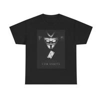 V For Vendetta marškinėliai Senas filmo plakatas Retro Unisex Sunkaus medvilnės marškinėliai Unisex T-shirt L gray