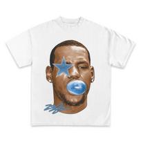Neymaras jaunesnysis. Vintažiniai pustonių portreto didelio dydžio marškinėliai, Brazilijos futbolo legendos grafinis marškinėlis, Unisex laisvalaikio viršutinė dalis 4XL