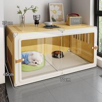 Elevated Dog House with Separate Toilet: Kennel for Small Dogs like Pomeranian or Bichon, with One Bedroom and One Bathroom. Standard: Dog Villa + Detachable Toilet