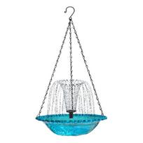 Solar Cascade Bird Bath Fountain Solar-Powered Fountain Hanging Bird Bath Outdoor Birdbath Attracts Wild Birds for Garden Backyard Decor violetinė