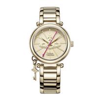 Vivienne Westwood Kvarcinis laikrodis Nerūdijančio Plieno Apyrankė Auksinis Ciferblatas 50 Metrų Atsparus Vandeniui Moteriški Laikrodžiai Sidabrinis VV006KGD Regular Watch Box