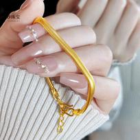 AU999 24K Gold Snake Bone Bracelet for Women: Exquisite Elegance Wrapped Around Your Wrist auksas
