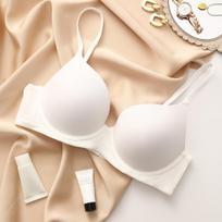 Didelio dydžio apatinis trikotažas moterims Besiūlė liemenėlė Push Up Sexy Thin Cup Medvilninė liemenėlė Patogus apatinis trikotažas moteriškas CDE puodelio apatinis trikotažas 34/75AB balta