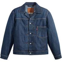 Levis Išskalbtas Džinsinis Švarkas Vyrams Ilgomis Rankovėmis, Vienas Mygtukas, Tamsiai Mėlynas A3174-0001 S
