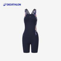 Decathlon Mergaičių vientisas maudymosi kostiumas paaugliams 155cm (12-13Y) tamsiai mėlyna spalva