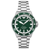 Emporio Armani Ocean Exploration serijos laikrodis Automatinis mechaninis judėjimas Nerūdijančio plieno apyrankė 42,5 mm Žalias ciferblatas Vyriški laikrodžiai AR60080-CLG Regular Watch Box