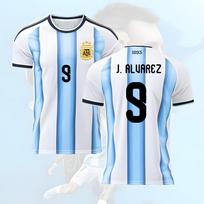 2026 Pasaulio taurė Argentinos namų marškinėliai futbolo komanda Numeris 9 J.ALUAREZ Unisex Gerbėjo marškinėliai Greitai džiūstantys kvėpuojantys futbolo marškinėliai moterims vyrams mada nauji marškinėliai S