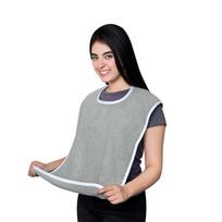 Soft Blue Terry Cloth Adult Bib Apron for Elderly raudona