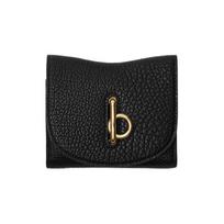 Burberry Supantis Arkliukas Raitelis Riteris Logotipas Įspaustas Lenktas Kontūras Veršio Oda Piniginė Moteriška Juoda Basic+Dust Bag juoda